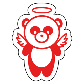 Angel Panda Wings Sticker (Red)